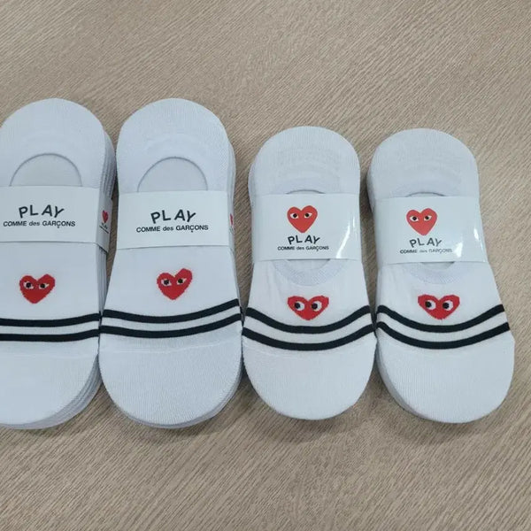 [BUNJANG] Comme des Garçons White No-Show Socks 10-Pack / 꼼데가르송 화이트 덧신 양말 10켤레