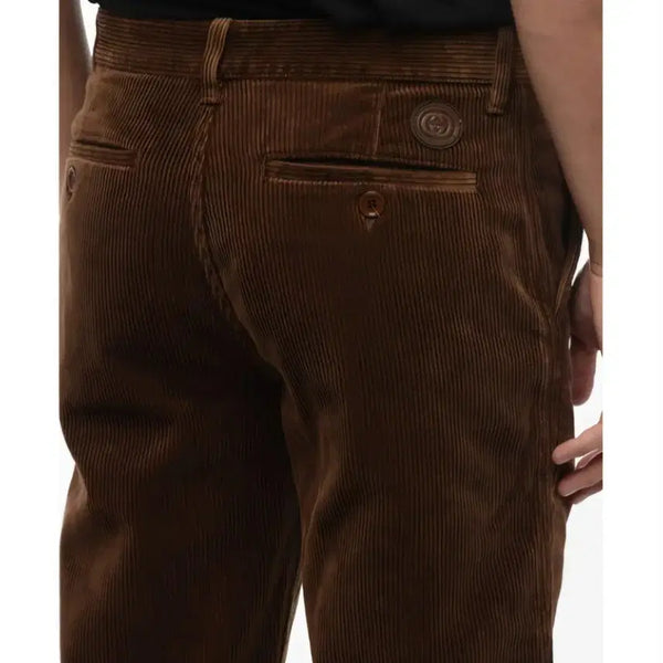 [BUNJANG] Gucci Logo Tab Corduroy Pants Dark Brown / 국내판새상품)구찌 로고탭 코듀로이 바지 골덴