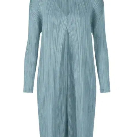 [BUNJANG] Pleats Please Monthly Coat Cardigan Blue-Gray Size 3 / 플리츠플리즈 먼슬리 코트, 가디건, 블루그레이
