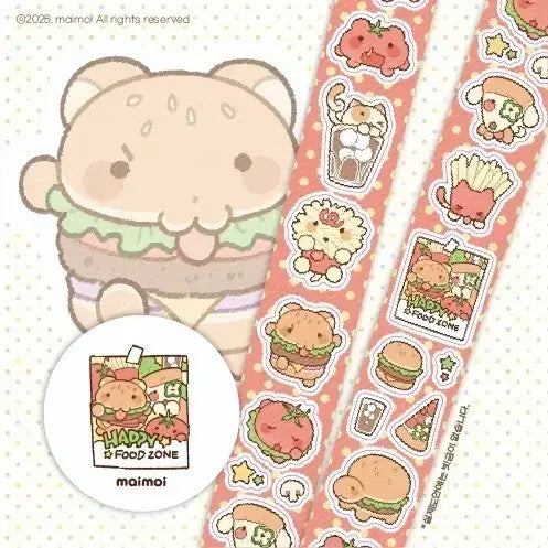[BUNJANG] Maimoi Happy Food Zone Kiss Cut Stickers (Portion) / 031. 마이모이 happyfoodzone 키스컷 소분