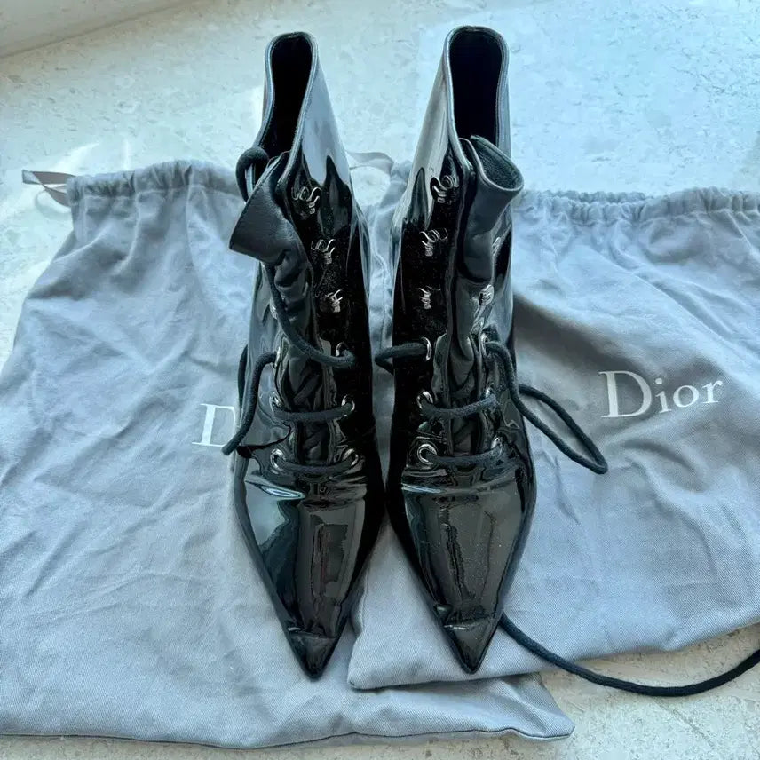 [BUNJANG] Dior Black Lace-up Ankle Boots Size 38 / 디올 앵클 부츠 38 블랙
