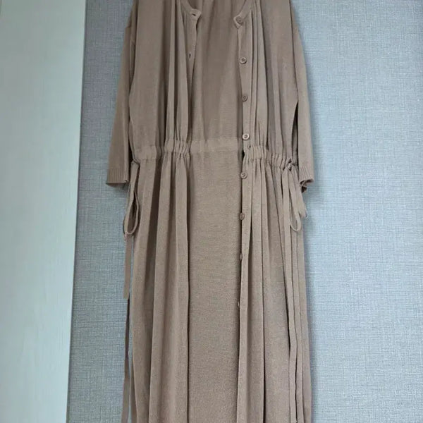 [BUNJANG] KKLLIM Beige Long Knit Cardigan / KKLLIM 베이지 롱니트가디건