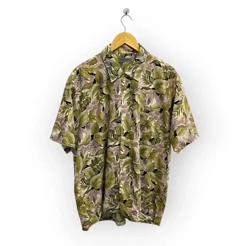 [BUNJANG] Floral Vintage Khaki Hawaiian Shirt 2XL / 프로럴 빈티지 카키 하와이안 셔츠 2XL