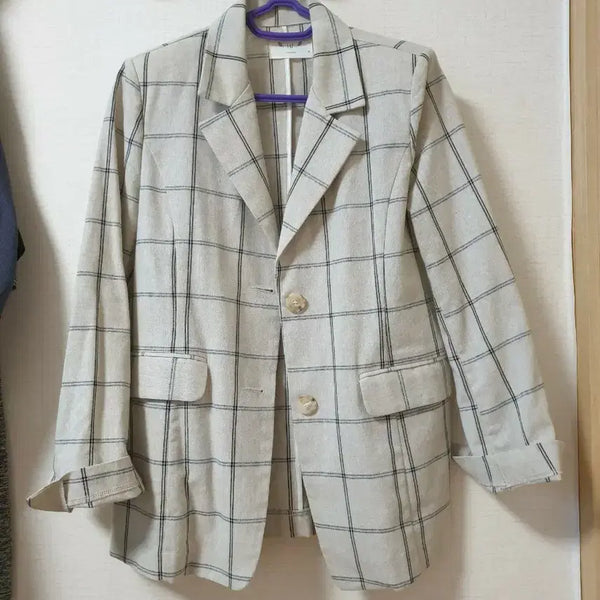 [BUNJANG] Modern Check Linen Blazer / 모던한체크 린넨블레이저