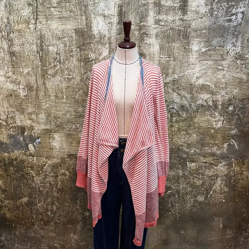[BUNJANG] Diesel Trimming Buttonless Linen Cardigan Vintage / 디젤 diesel 트리밍 버튼리스 린넨 가디건 일본 빈티지