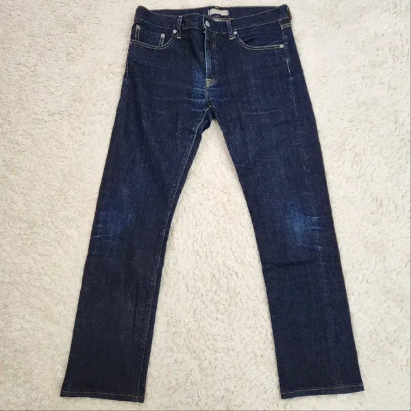 [BUNJANG] Uniqlo Slim Straight Selvedge Denim Jeans 33 Inch / 유니클로 슬림 스트레이트 셀비지 데님 청바지 33인치