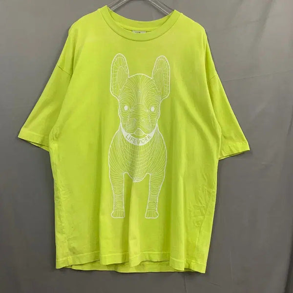 [BUNJANG] Life Work Big Radok Printing Fluorescent Short Sleeve T-shirt / M 라이프워크 빅 라독 프린팅 형광 반팔티