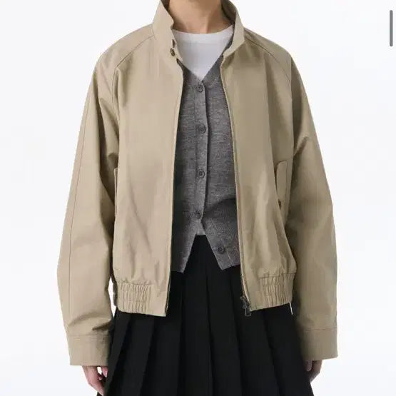 [BUNJANG] Musinsa Standard Women's Cotton Harrington Jacket Beige / 에이블리 무신사 스탠다드 우먼 코튼 해링턴 재킷 베이지 아우터