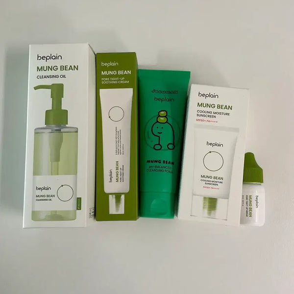 [BUNJANG] Beauty of Joseon Green Bean Cleansing Oil, Foam, Cream, Sunscreen Bundle Set / 비플레인 녹두클렌징오일+녹두클렌징폼+녹두크림+녹두선크림 새제품 일괄판매