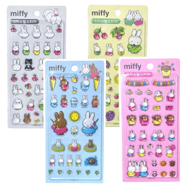 [BUNJANG] Miffy Crystal Sticker Set (2 Types) / 미피 크리스탈 스티커 2종 세트 일괄