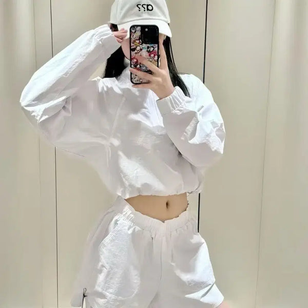 [BUNJANG] Alo Yoga Cropped Top and Shorts Set - Black / alo 크롭 블랙 상하의 세트
