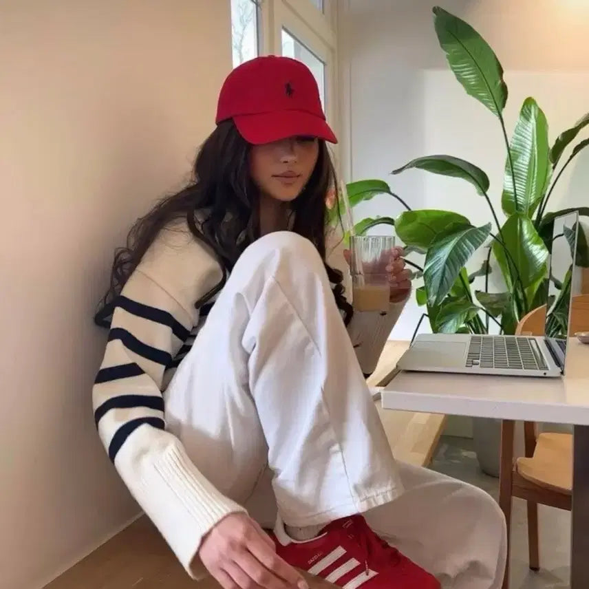 [BUNJANG] Polo Ralph Lauren Red Cotton Cap / 폴로 랄프로렌 볼캡 모자 (레드)(새상품)