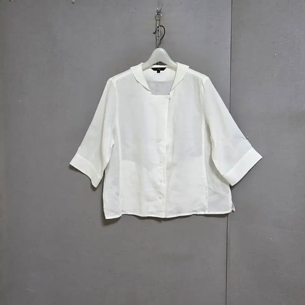[BUNJANG] White Linen Jumper - Size S / 고급스런 화이트 린넨 점퍼 S   n4604