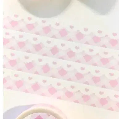 [BUNJANG] Hamster Club Heart Check Lace Washi Tape / 햄스클럽 하트 체크 레이스 마테띵