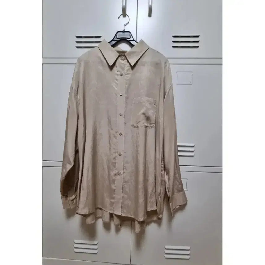 [BUNJANG] Two-Way Shirt - Beige, Free Size / 투웨이 셔츠 - 베이지,프리