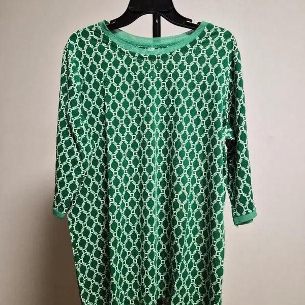 [BUNJANG] Green Pattern Short-Sleeve T-Shirt XL / (새상품)그린 패턴 여성 반팔티셔츠 XL