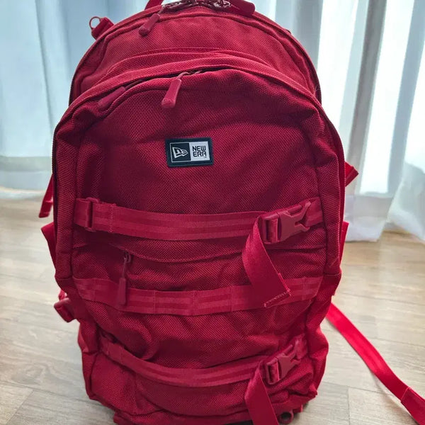 [BUNJANG] New Era Red Backpack / 뉴에라 레드 백팩-내부에 백화있음(외부는 S급)