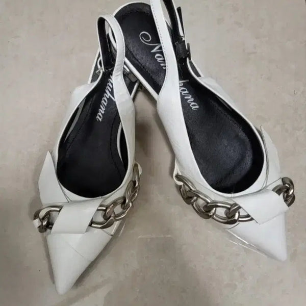[BUNJANG] Namuhana Transparent Heel Slingback Shoes White 235 / 나무하나 슬링백 새상품