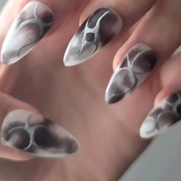 [BUNJANG] Y2K Black Marble 2 Handmade Nail Tips / [Y2K_블랙마블2_수제네일팁] #상점소개글 필독 :)