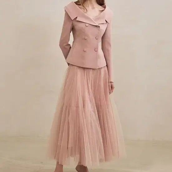[BUNJANG] Grace Yu Shawl Skirt Pink / 그레이스유 샤 스커트 핑크