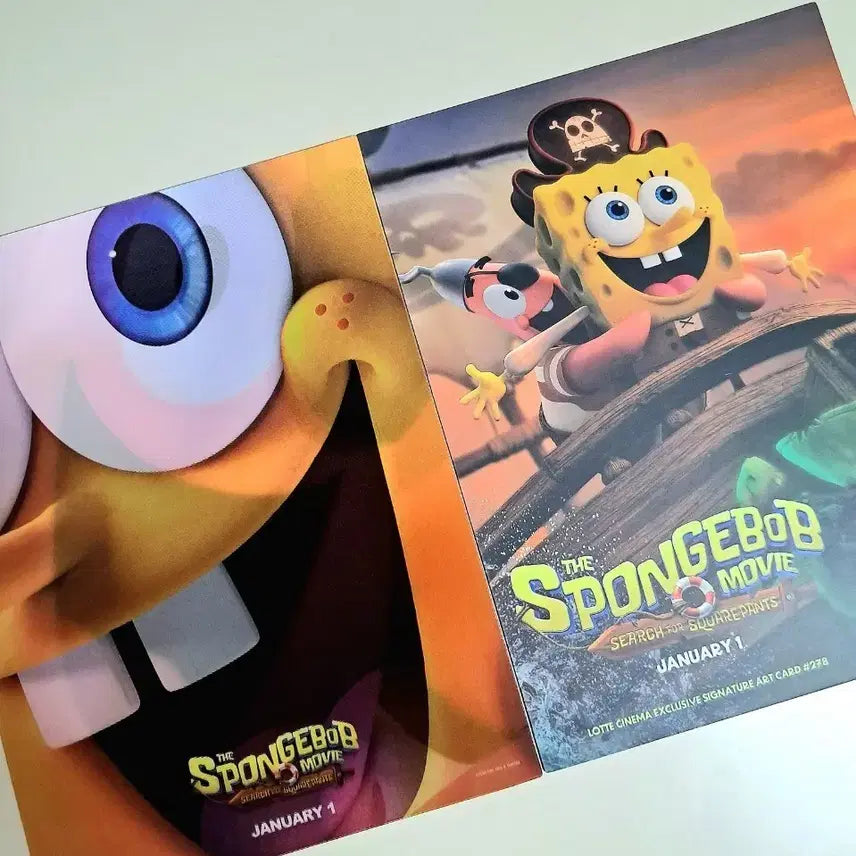 [BUNJANG] Spongebob Movie: Sponge Out of Water Lotte Cinema Signature Art Card / <스폰지밥 무비: 네모바지를 찾아서> 롯데시네마 시그니처 아트카드