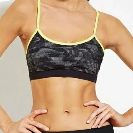 [BUNJANG] Forever 21 S Black Fluorescent Accent Sports Bra / 포에버21 브라탑 S