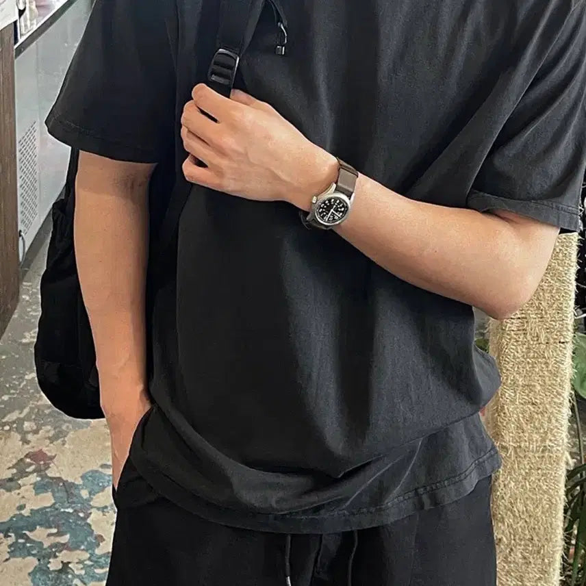 [BUNJANG] Unisex Pigment Vintage Plain T-shirt / [남여공용]1+1 피그먼트 빈티지 무지반팔티M-XL
