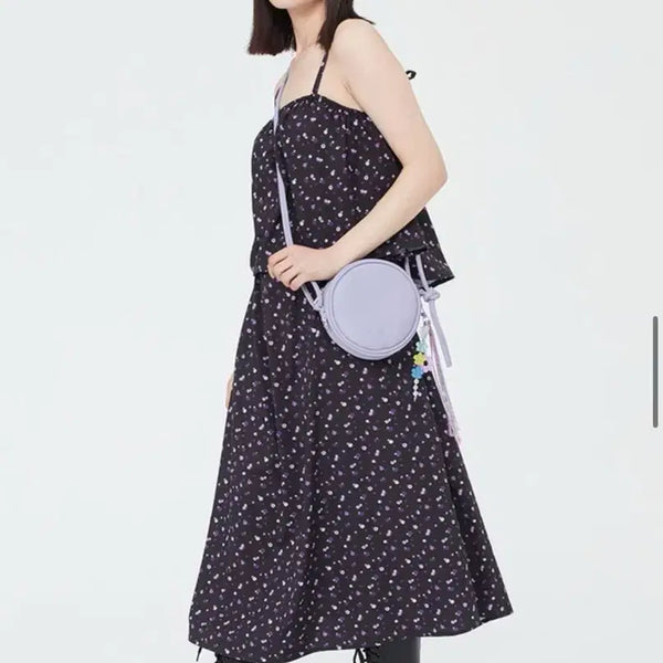 [BUNJANG] Targetto Flower Pattern Layered Dress (Free Size / Black) / 타겟토 플라워패턴 레이어드 원피스 새상품 (F / 블랙)