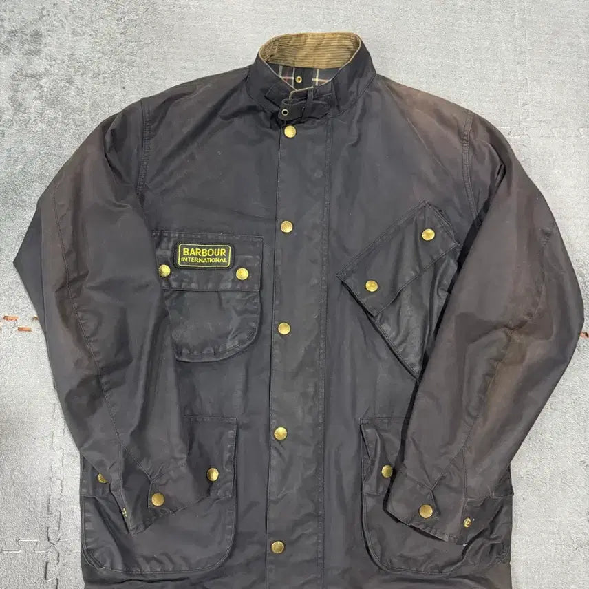 [BUNJANG] Barbour International 90s Vintage Wax Jacket with Belt / 바버 인터네셔널 90s 빈티지 왁스 자켓 (벨트포함)