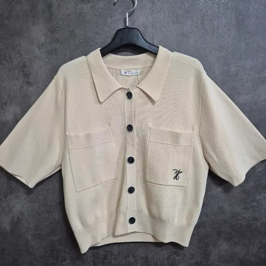 [BUNJANG] It's Mesh Cropped Knit Cardigan Short Sleeve Size 55 / 미사용 잇미샤 크롭 니트 가디건 반팔 표기 55 ITN5YCD101