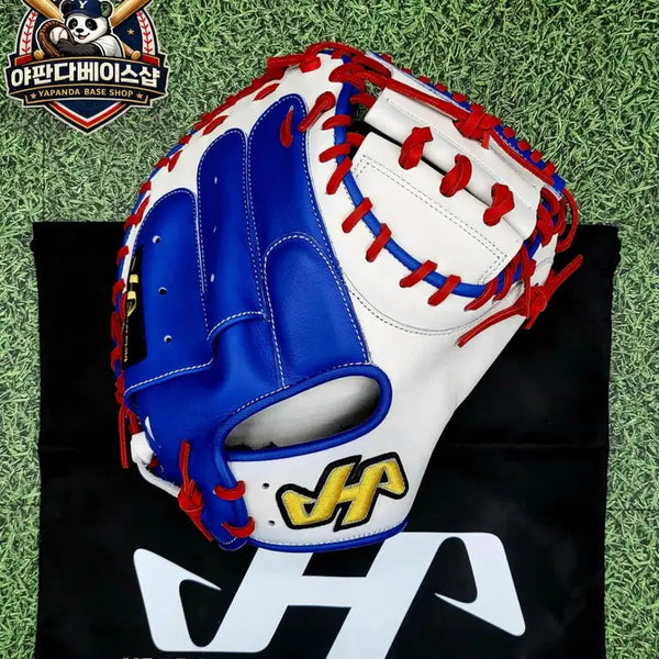 [BUNJANG] Hatanoyama Original Shop Order Catcher Mitt White/Blue PRO-M8 AS Back / 하타케야마 오리지널 샵오더 포수미트 화이트/블루 PRO-M8 AS백