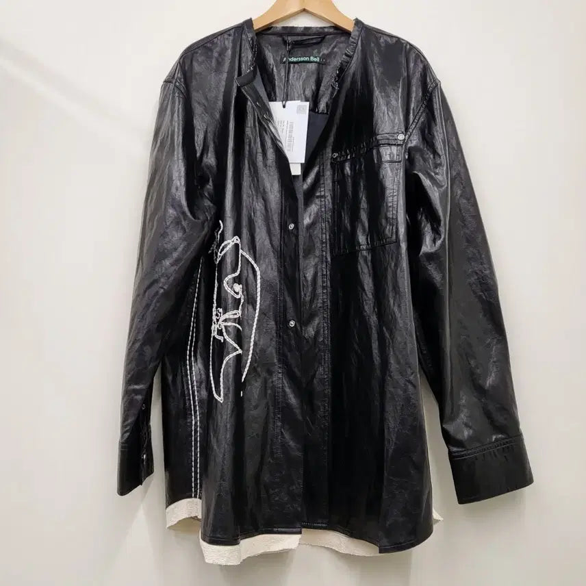 [BUNJANG] Andersson Bell Leather Embroidered Shirt / 앤더슨벨 레더 자수 셔츠 S 새상품
