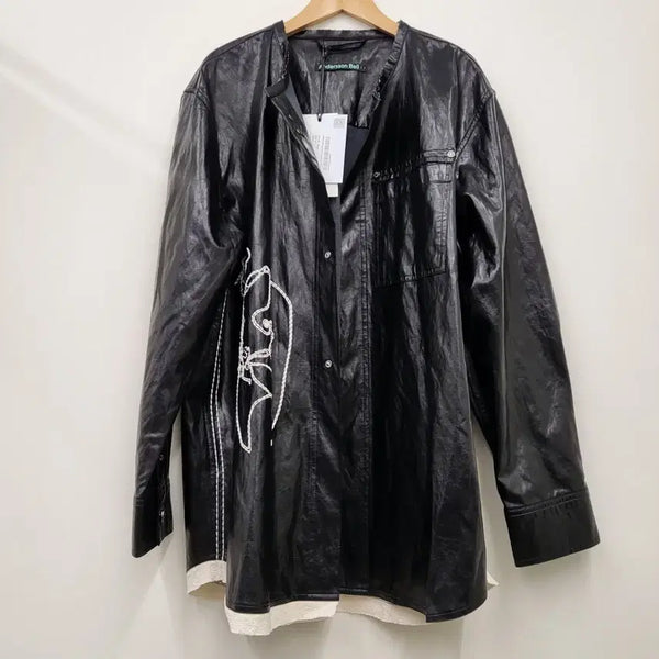 [BUNJANG] Andersson Bell Leather Embroidered Shirt / 앤더슨벨 레더 자수 셔츠 S 새상품