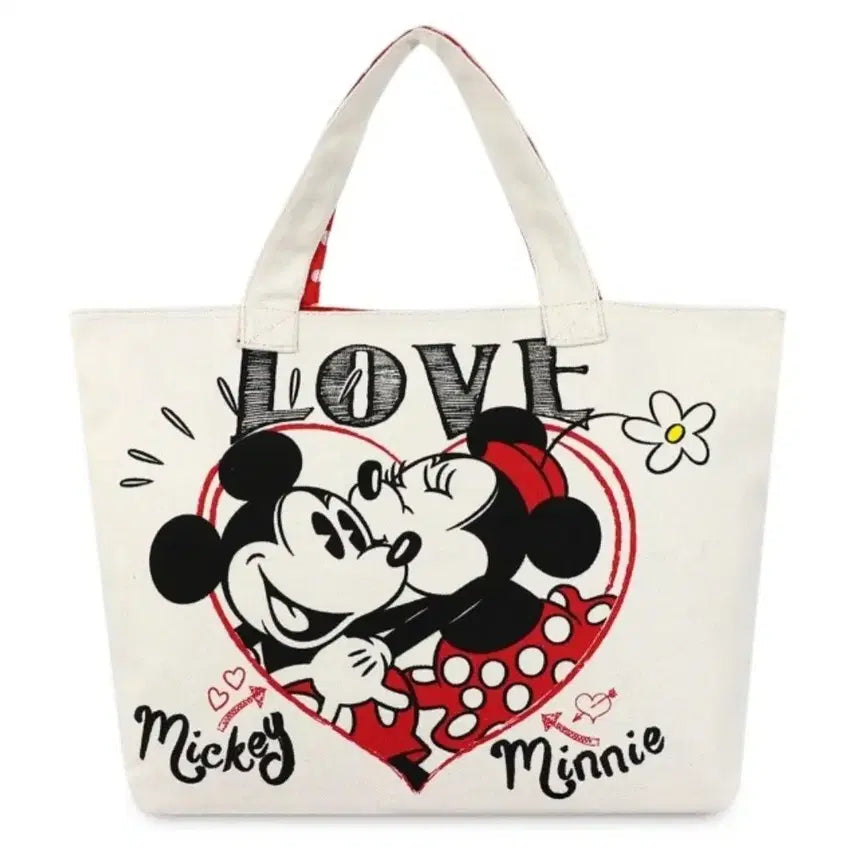 [BUNJANG] Disney Mickey Minnie Love Canvas Tote Bag / 디즈니 정품 미키 미니  캔버스 토트백 새상품