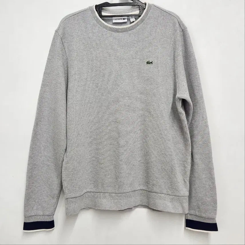 [BUNJANG] Lacoste Semi Fancy Pique Sweatshirt Grey Men's 100 / 라코스테 세미 팬시 피케 맨투맨 그레이 남성 100