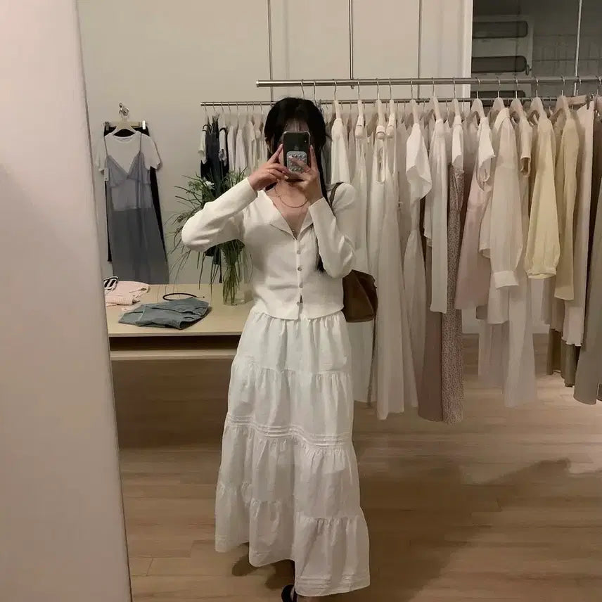 [BUNJANG] NuaNua Cotton Long Skirt / (새상품)누아누아 코튼 캉캉 롱 스커트