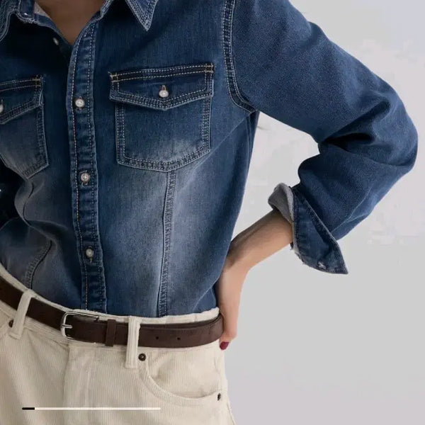 [BUNJANG] 8Seconds Gold Texture Denim Shirt / 에잇세컨즈 골 텍스처 데님 셔츠 골덴셔츠 데님셔츠 S 새상품