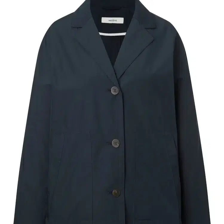 [BUNJANG] Hazzys Women's Cotton Blend Relaxed Fit Jacket Navy (New) / 헤지스 여성 루즈핏 면혼방 자켓 네이비 90 새제품