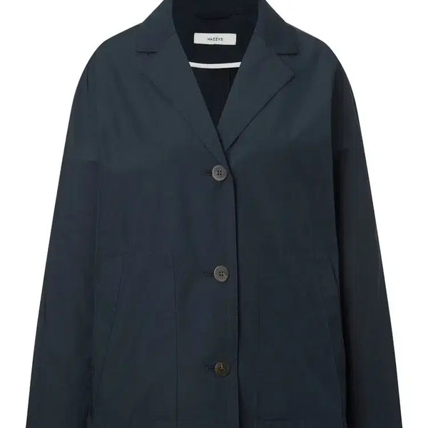 [BUNJANG] Hazzys Women's Cotton Blend Relaxed Fit Jacket Navy (New) / 헤지스 여성 루즈핏 면혼방 자켓 네이비 90 새제품