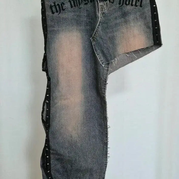 [BUNJANG] The Mysterious Hotel Pink Denim Custom Skirt / 더미스테리어스호텔 핑크데님 커스텀 스커트