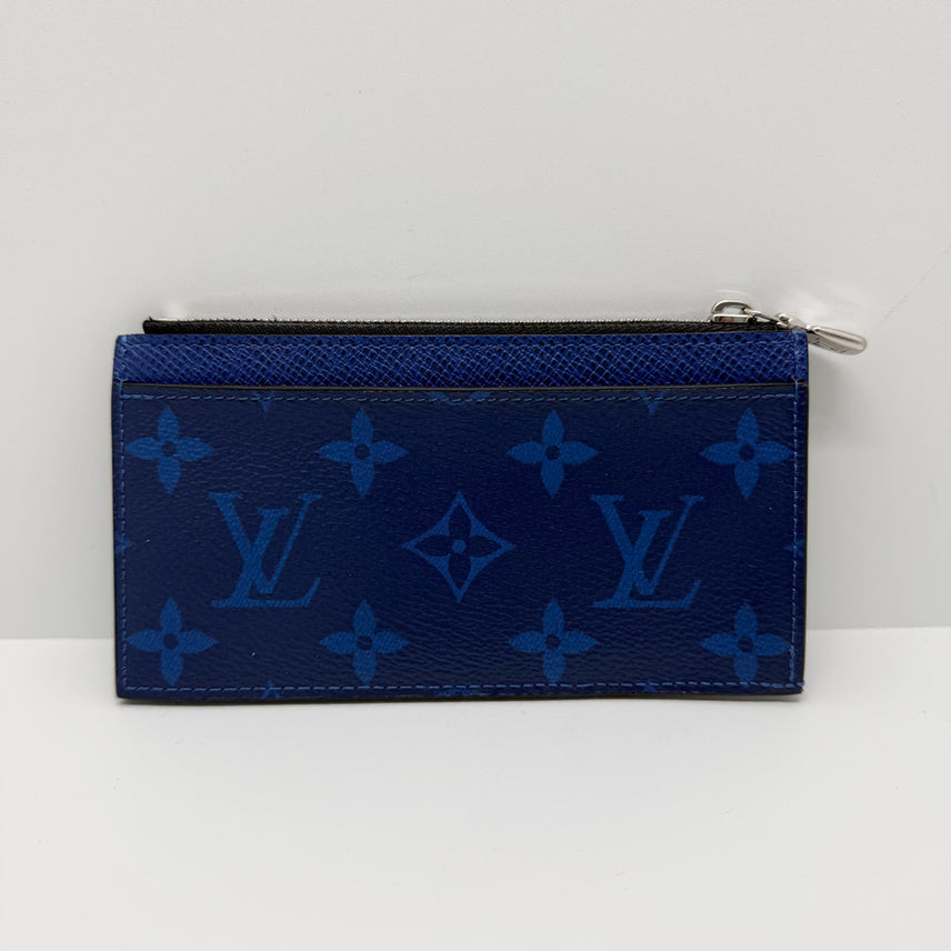 [BUNJANG] Louis Vuitton Cobalt Blue Monogram Taiga Leather Cardholder Coin Wallet M30270 / [루이비통] 카드홀더 코인 지갑 블루 모노그램 M30270 / A+급