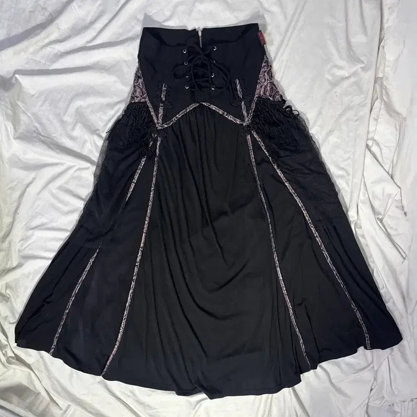 [BUNJANG] OZZ ONESTE Oriental Lace-up Layered Skirt / Ozz oneste 오리엔탈 레이스업 레이어드 스커트