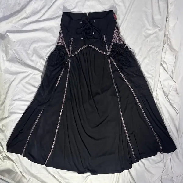 [BUNJANG] OZZ ONESTE Oriental Lace-up Layered Skirt / Ozz oneste 오리엔탈 레이스업 레이어드 스커트