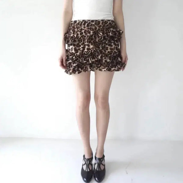 [BUNJANG] Settle for Moon Leopard Mini Skirt / 세틀포문 settle for moon 레오파드 스커트