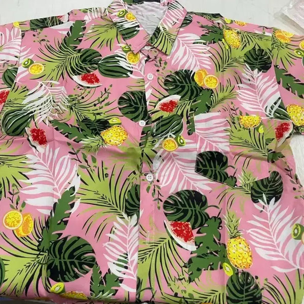[BUNJANG] Pink Tropical Hawaiian Short Sleeve Shirt 2XL / 핑크 트로피컬 반팔 셔츠 하와이안 2XL 사이즈 판매합니다