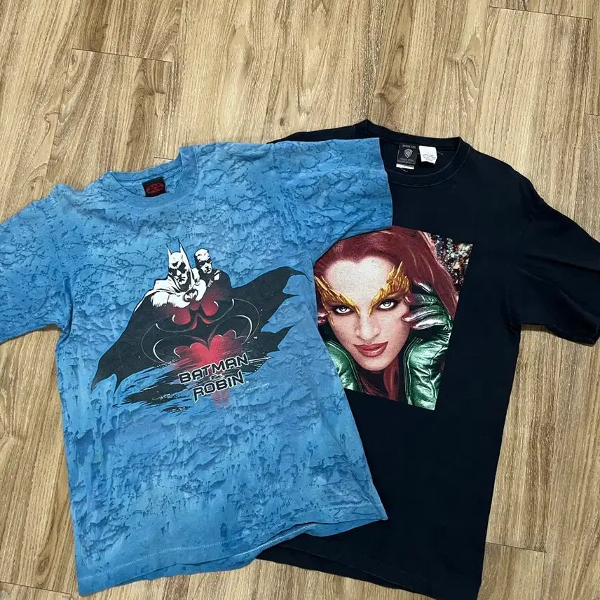 [BUNJANG] Vintage 90s USA Batman & Robin Tie-Dye T-Shirt / 90s USA 배트맨 빈티지 타이다이 반팔 티셔츠 95