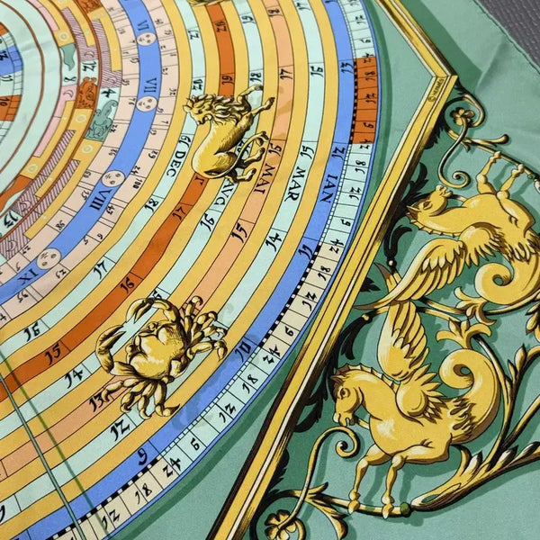 [BUNJANG] Hermès Carré 'Dies et Hore' Astrological Design Silk Scarf 90 / 에르메스 까레