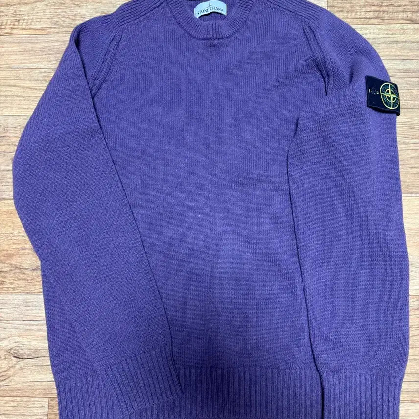 [BUNJANG] Stone Island Lambswool Knit L Purple / 스톤아일랜드 램스울 퍼플 니트 L