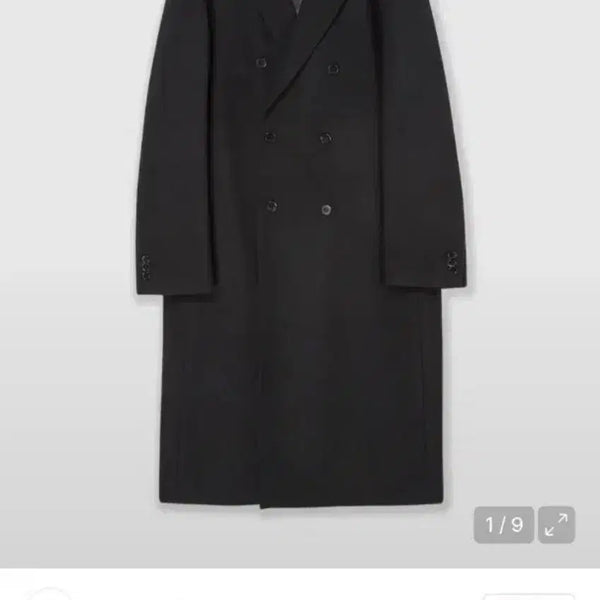 [BUNJANG] Wave Double Breasted Coat - Black - Size L / 웨이브 더블 브레스티드 코트 블랙 L