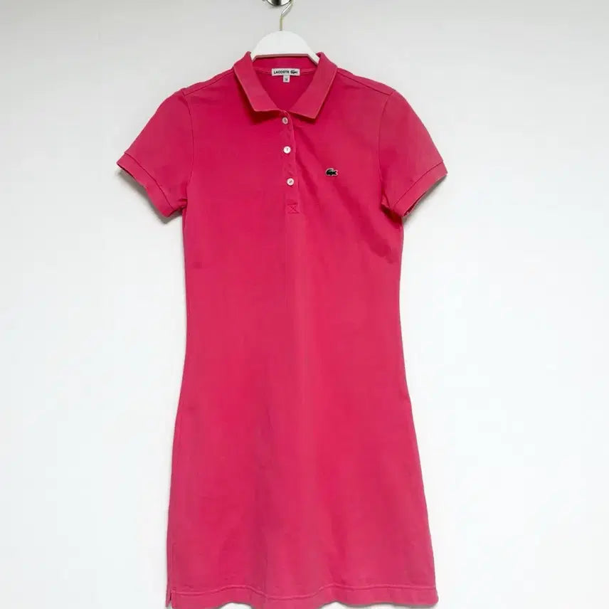 [BUNJANG] Lacoste Pink PK Short Sleeve Dress / 라코스테 PK 반팔 원피스 핑크